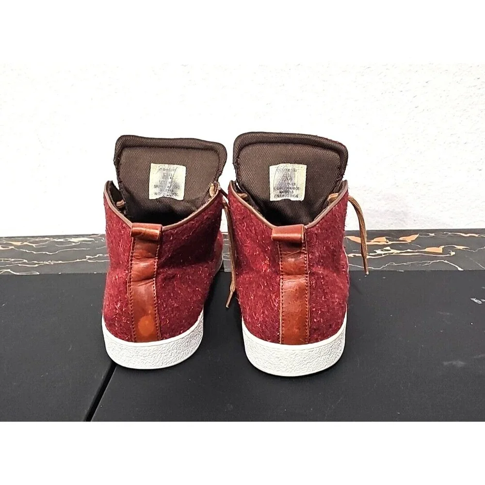 Steve Madden  textile uppers maroon tweed  ankle boots  Men sz 11 shoes /euro 44